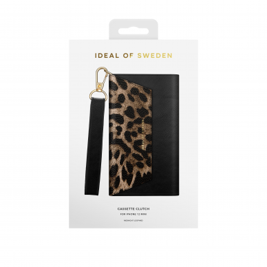 iPhone 12 MINI iDeal Of Sweden dėklas Cassette Clutch Midnight Leopard 1