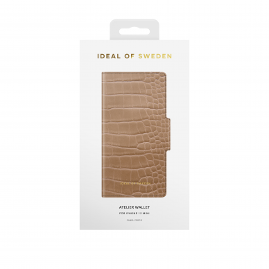 iPhone 12 MINI iDeal Of Sweden dėklas Wallet Camel Croco 1