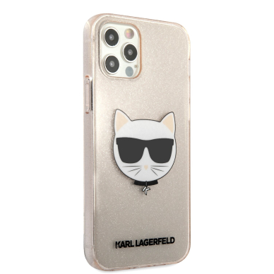 iPhone 12 PRO MAX aukso sp. glitter KARL LAGERFELD nugarėlė KLHCP12LCHTUGLGO 4