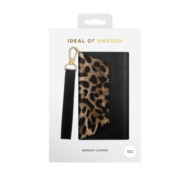 iPhone 12 PRO MAX iDeal Of Sweden dėklas Cassette Clutch Midnight Leopard 1