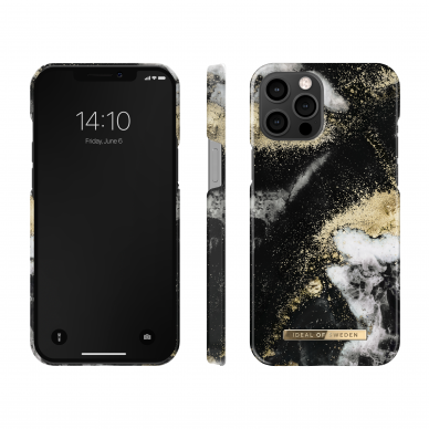 iPhone 12 PRO MAX iDeal Of Sweden nugarėlė Black Galaxy Marble 2