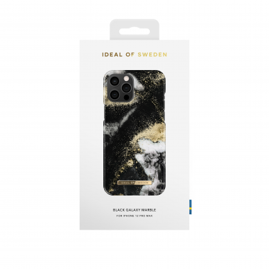 iPhone 12 PRO MAX iDeal Of Sweden nugarėlė Black Galaxy Marble 1