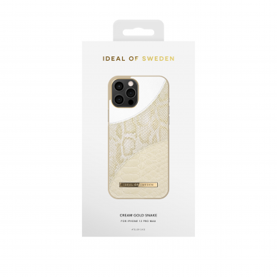 iPhone 12 PRO MAX iDeal Of Sweden nugarėlė Cream Gold Snake 1