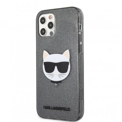 iPhone 12 PRO MAX juoda glitter KARL LAGERFELD nugarėlė KLHCP12LCHTUGLB 2