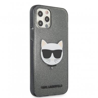 iPhone 12 PRO MAX juoda glitter KARL LAGERFELD nugarėlė KLHCP12LCHTUGLB 4