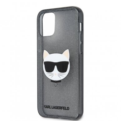 iPhone 12 PRO MAX juoda glitter KARL LAGERFELD nugarėlė KLHCP12LCHTUGLB 5