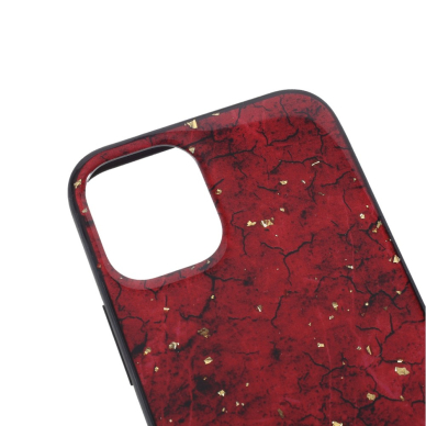 Iphone 12 Pro Max raudona EPOXY MARBLE nugarėlė 4