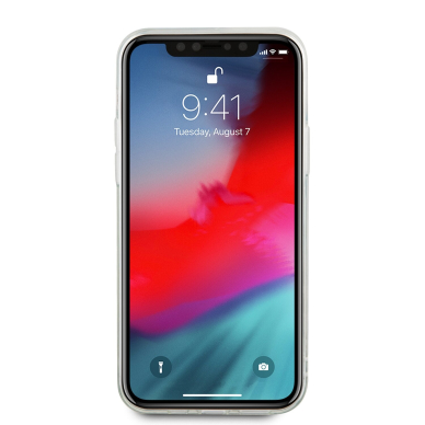 iPhone 12 Pro Max raudona GUESS nugarėlė GUHCP12LGLHFLRA 3