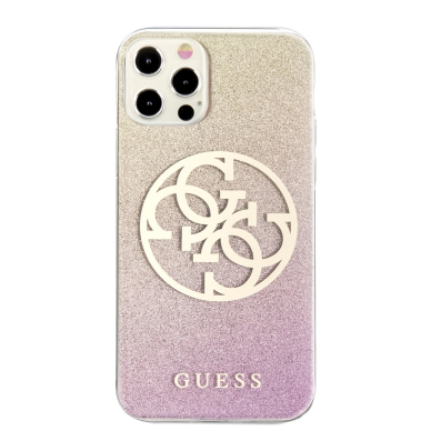 iPhone 12 Pro Max rausva glitter GUESS nugarėlė GUHCP12LPCUGLPGG 3