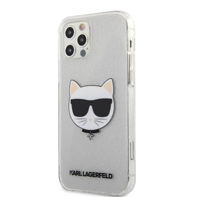 iPhone 12 PRO MAX sidabro sp. glitter KARL LAGERFELD nugarėlė KLHCP12LCHTUGLS 2