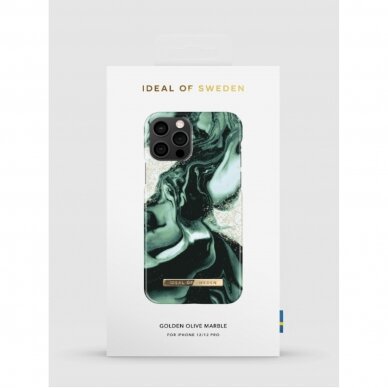 iPhone 12/12 PRO iDeal Of Sweden nugarėlė Golden Olive Marble 2