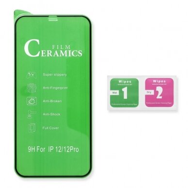 iPhone 12/12PRO juodas FLEXIBLE CERAMIC pilnas apsauginis stiklas 5