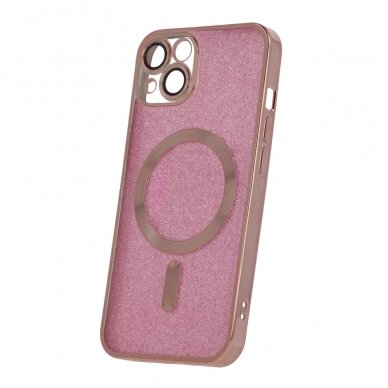 iPhone 12/12PRO pink Glitter Chrome Mag nugarėle 2