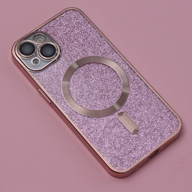 iPhone 12/12PRO pink Glitter Chrome Mag nugarėle 4