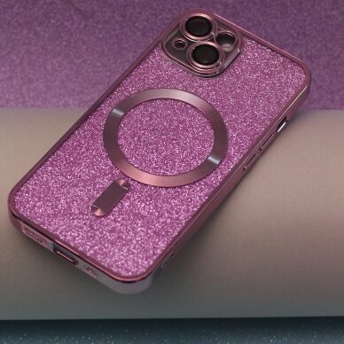 iPhone 12/12PRO pink Glitter Chrome Mag nugarėle 6