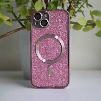 iPhone 12/12PRO pink Glitter Chrome Mag nugarėle 7