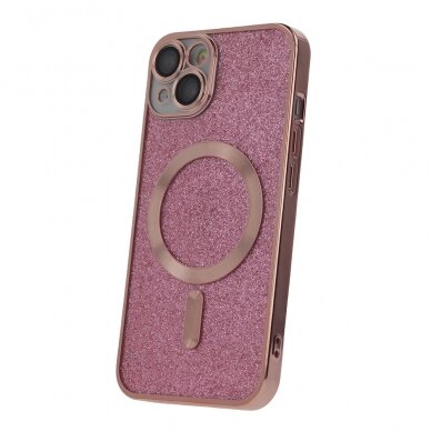 iPhone 12/12PRO pink Glitter Chrome Mag nugarėle