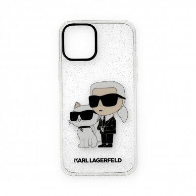 iPhone 12/12PRO transparent glitter Karl&Choupette KARL LAGERFELD nugarėlė