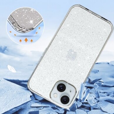 iPhone 13 clear Crystal Glitter nugarėlė 2