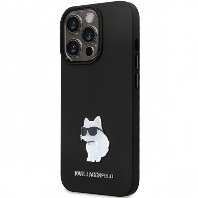 iPhone 13 PRO black Silicone C Metal Pin KARL LAGERFELD nugarėlė 1