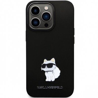 iPhone 13 PRO black Silicone C Metal Pin KARL LAGERFELD nugarėlė 2