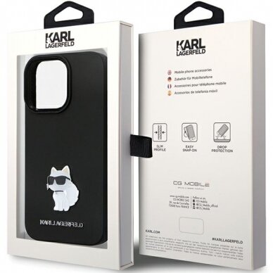 iPhone 13 PRO black Silicone C Metal Pin KARL LAGERFELD nugarėlė 7