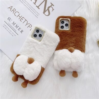 iPhone 13 PRO brown nugarėlė Fluffy Plush 6