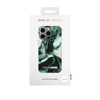 iPhone 13 PRO iDeal Of Sweden nugarėlė Golden Olive Marble 2