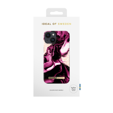 iPhone 13/14 iDeal Of Sweden nugarėlė Golden Ruby Marble 2