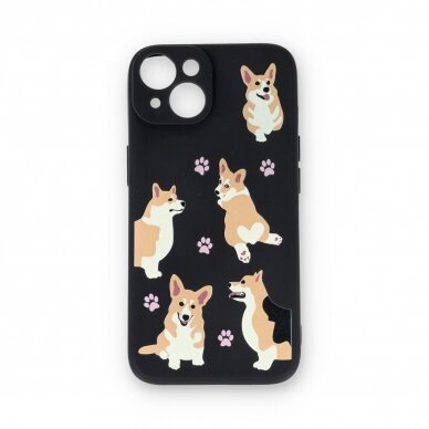 iPhone 14 black nugarėlė Corgi Design00303