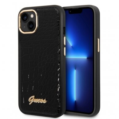 iPhone 14 juoda GUESS nugarėlė GUHCP14SHGCRHK