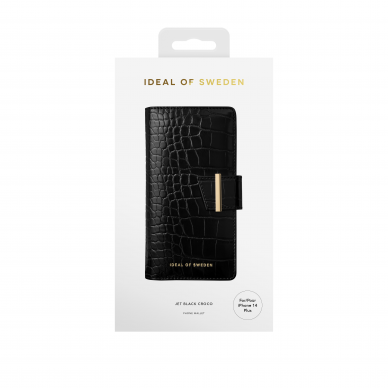 iPhone 14 PLUS iDeal Of Sweden dėklas Wallet Jet Black Croco 1