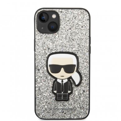 iPhone 14 PLUS sidabro sp. glitter KARL LAGERFELD nugarėlė KLHCP14MGFKPG 2