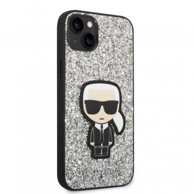 iPhone 14 PLUS sidabro sp. glitter KARL LAGERFELD nugarėlė KLHCP14MGFKPG 4