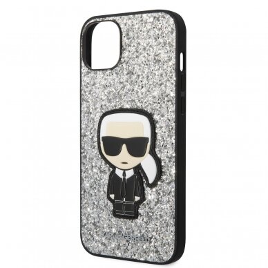 iPhone 14 PLUS sidabro sp. glitter KARL LAGERFELD nugarėlė KLHCP14MGFKPG 5