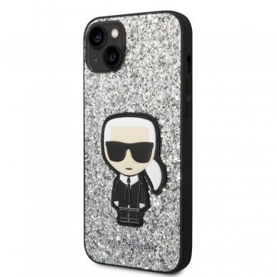 iPhone 14 PLUS sidabro sp. glitter KARL LAGERFELD nugarėlė KLHCP14MGFKPG 3