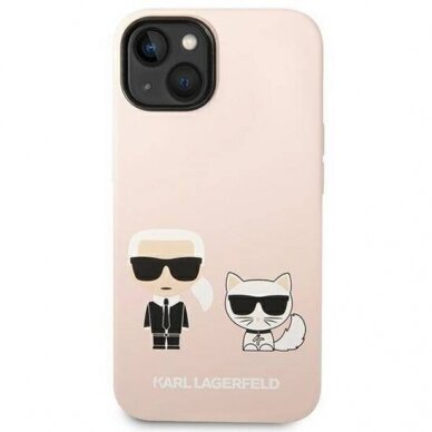 iPhone 14 PLUS šv. rožinė Magsafe KARL LAGERFELD nugarėlė KLHMP14MSSKCI