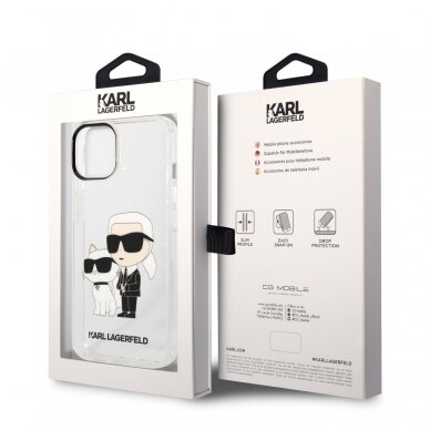 iPhone 14 PLUS transparent NFT IML Glitter KARL LAGERFELD nugarėlė 7