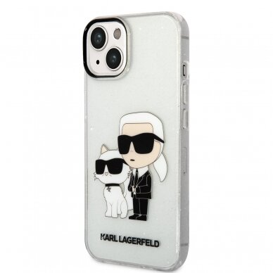 iPhone 14 PLUS transparent NFT IML Glitter KARL LAGERFELD nugarėlė 3