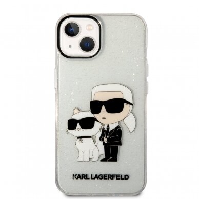 iPhone 14 PLUS transparent NFT IML Glitter KARL LAGERFELD nugarėlė 2