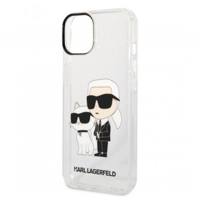 iPhone 14 PLUS transparent NFT IML Glitter KARL LAGERFELD nugarėlė 5