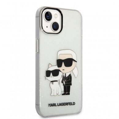 iPhone 14 PLUS transparent NFT IML Glitter KARL LAGERFELD nugarėlė 4