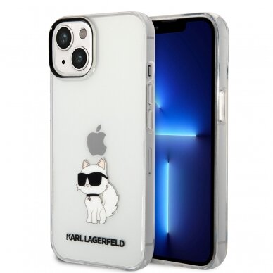 iPhone 14 PLUS transparent NFT IML KARL LAGERFELD nugarėlė