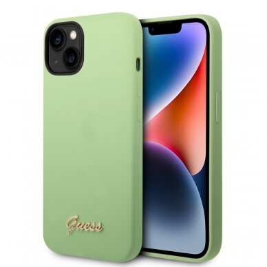 iPhone 14 PLUS žalia GUESS nugarėlė GUHCP14MSLSMN