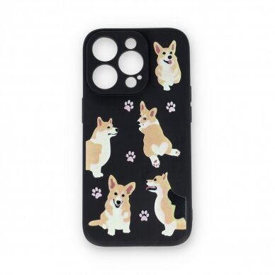 iPhone 14 PRO black nugarėlė Corgi Design00303