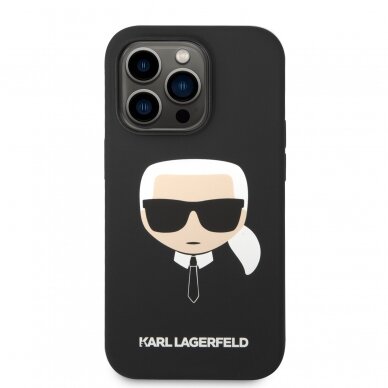 iPhone 14 PRO juoda KARL LAGERFELD nugarėlė KLHCP14LSLKHBK 2