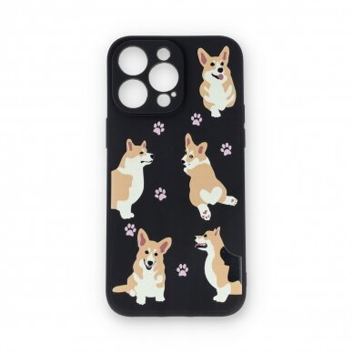 iPhone 14 PRO MAX black nugarėlė Corgi Design00303