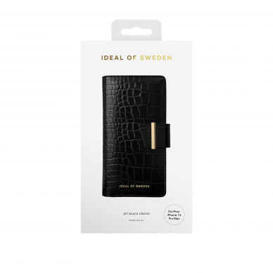 iPhone 14 PRO MAX iDeal Of Sweden dėkas Wallet Jet Black Croco 1