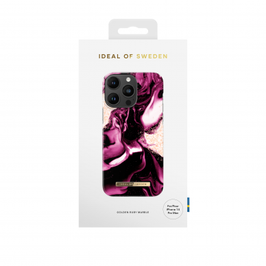 iPhone 14 PRO MAX iDeal Of Sweden nugarėlė Golden Ruby Marble 1