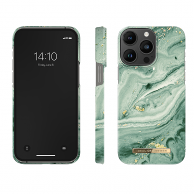 iPhone 14 PRO MAX iDeal Of Sweden nugarėlė Mint Swirl Marble 2